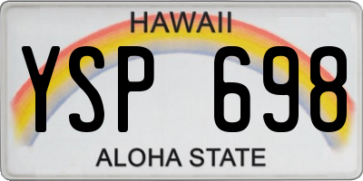 HI license plate YSP698