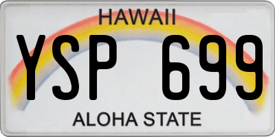 HI license plate YSP699