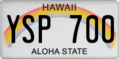 HI license plate YSP700