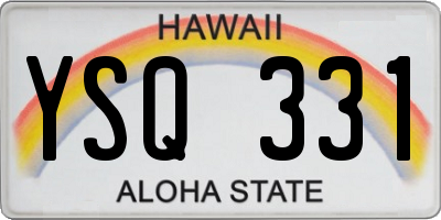 HI license plate YSQ331