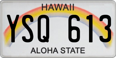 HI license plate YSQ613