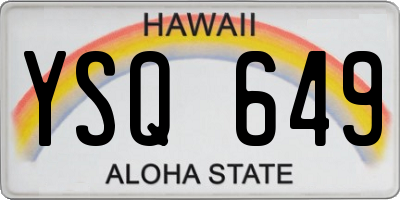 HI license plate YSQ649