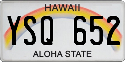 HI license plate YSQ652