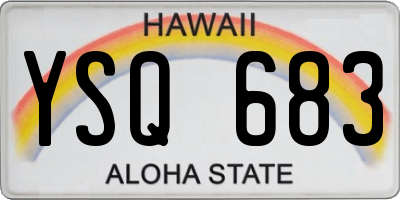 HI license plate YSQ683