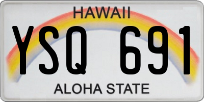 HI license plate YSQ691