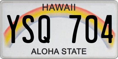 HI license plate YSQ704