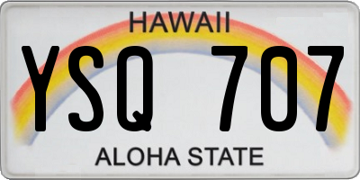 HI license plate YSQ707