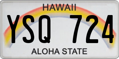 HI license plate YSQ724