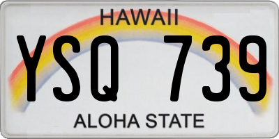 HI license plate YSQ739