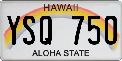 HI license plate YSQ750