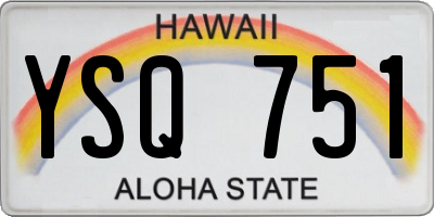 HI license plate YSQ751
