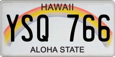 HI license plate YSQ766