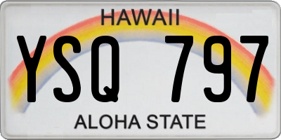 HI license plate YSQ797