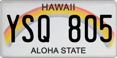 HI license plate YSQ805