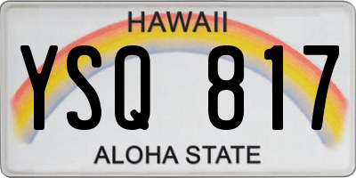 HI license plate YSQ817
