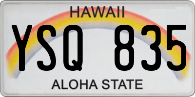 HI license plate YSQ835