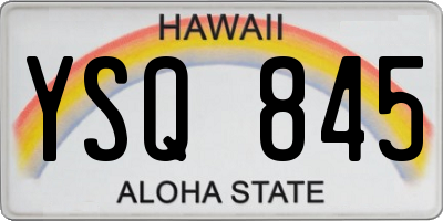 HI license plate YSQ845