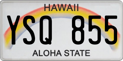 HI license plate YSQ855