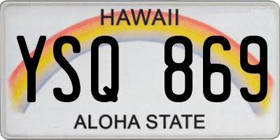 HI license plate YSQ869