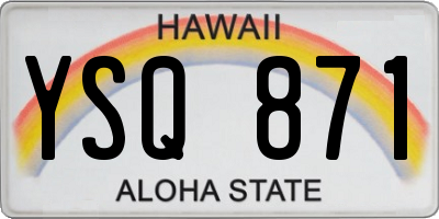 HI license plate YSQ871