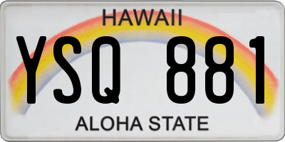 HI license plate YSQ881