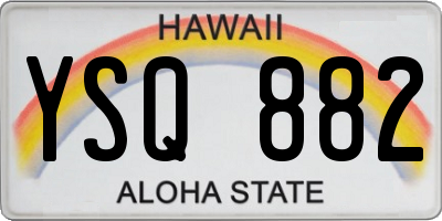 HI license plate YSQ882