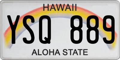 HI license plate YSQ889