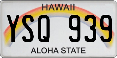 HI license plate YSQ939