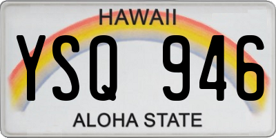 HI license plate YSQ946