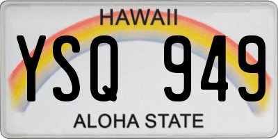HI license plate YSQ949