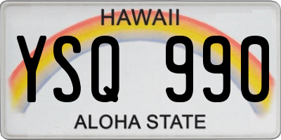 HI license plate YSQ990