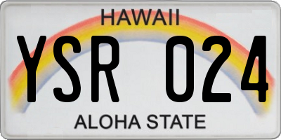 HI license plate YSR024