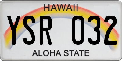HI license plate YSR032