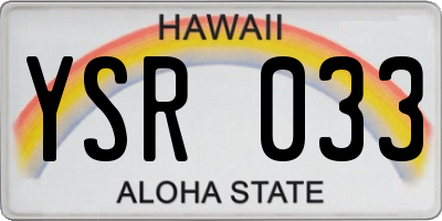 HI license plate YSR033