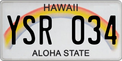 HI license plate YSR034