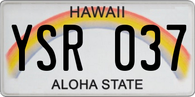 HI license plate YSR037