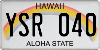 HI license plate YSR040