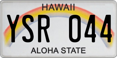 HI license plate YSR044