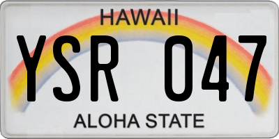 HI license plate YSR047