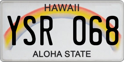 HI license plate YSR068