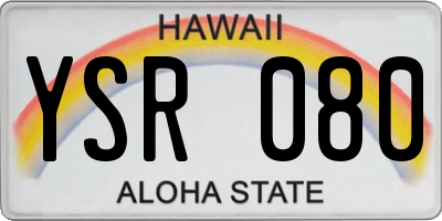 HI license plate YSR080