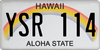 HI license plate YSR114