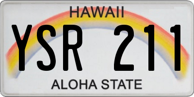 HI license plate YSR211