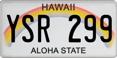 HI license plate YSR299