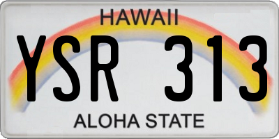 HI license plate YSR313