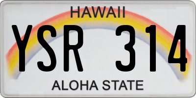 HI license plate YSR314