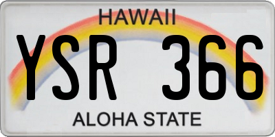 HI license plate YSR366
