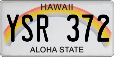 HI license plate YSR372