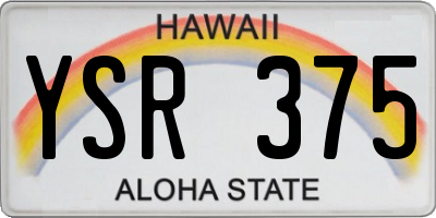 HI license plate YSR375