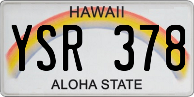 HI license plate YSR378